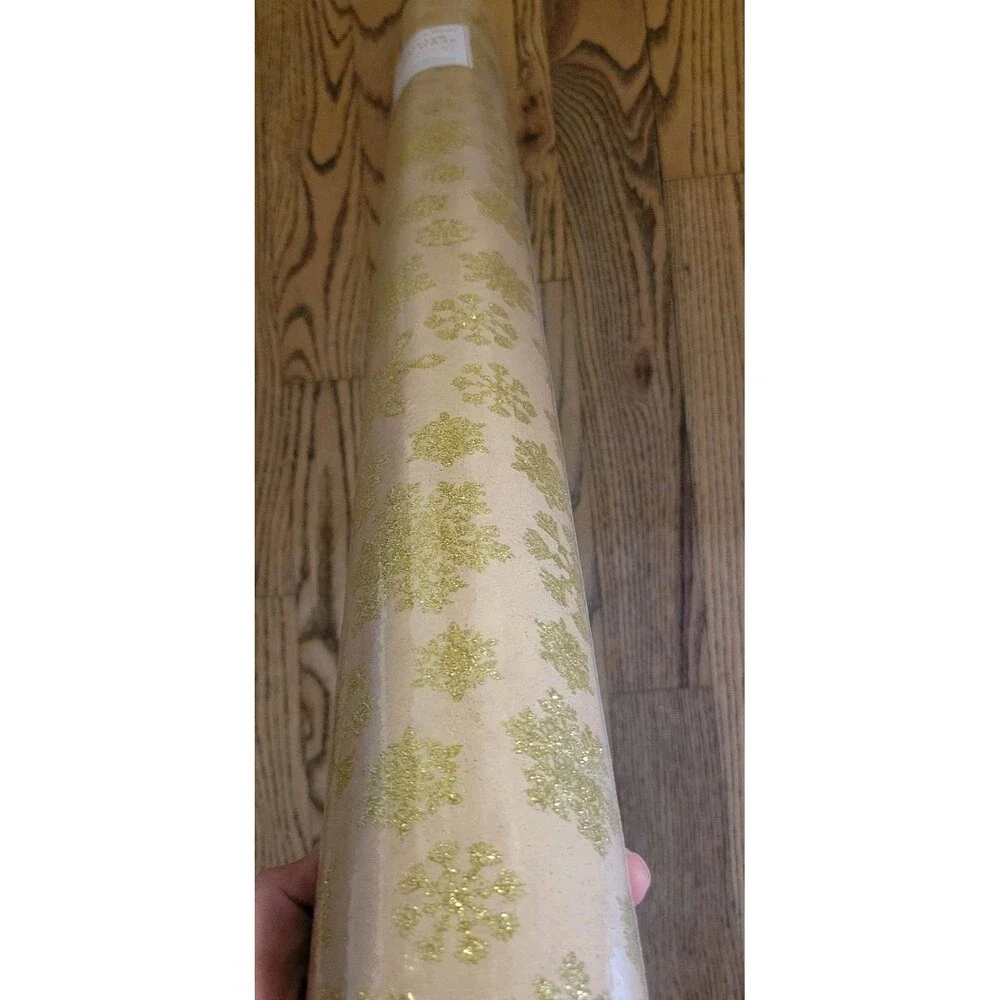 Punch Studio Glitter Christmas Wrapping Paper Gift Wrap Premium Heavy Jumbo Roll